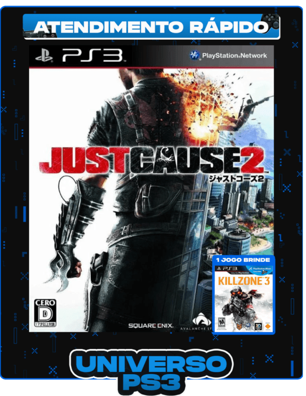 Just Cause 2 para PS3 em mídia digital